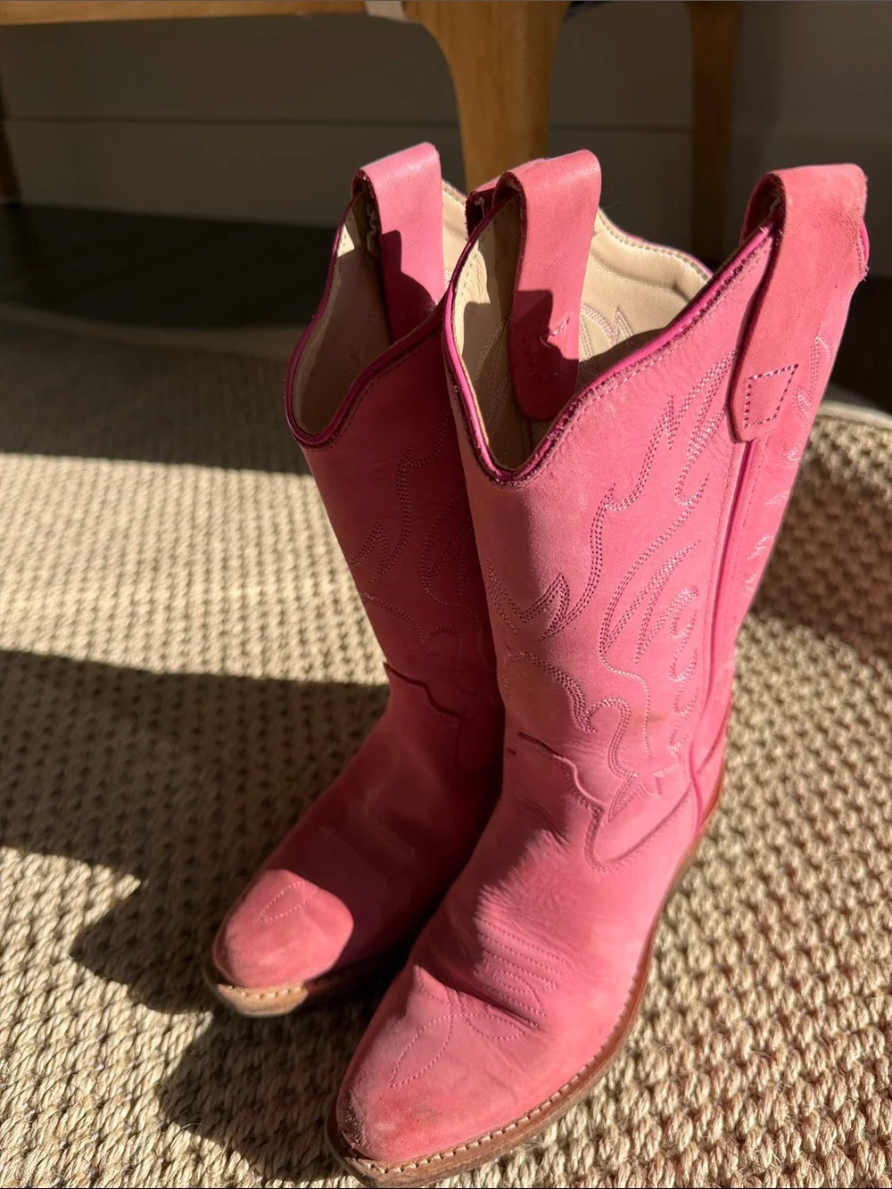 Old West Pink Kids Western Boots size 12.5